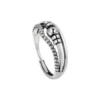 Палец кольцо-латунь, Латунь, плакирован серебром, Регулируемый & ювелирные изделия моды & Женский, серебряный, 8mm, размер:7.5, продается PC
