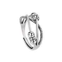 Палец кольцо-латунь, Латунь, плакирован серебром, Регулируемый & ювелирные изделия моды & Женский, серебряный, 8.5mm, размер:7.5, продается PC