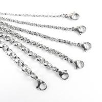 Titanium Steel Chain Necklace & box chain, original color 