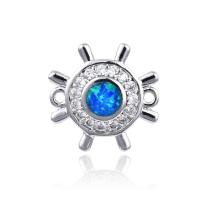 Cubic Zirconia Micro Pave Brass Connector, with Opal, plated & micro pave cubic zirconia Approx 8.66 Inch 