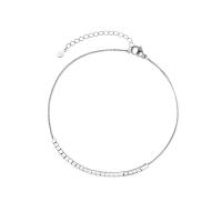 Brass Anklet, platinum color plated, for woman Approx 9 Inch 
