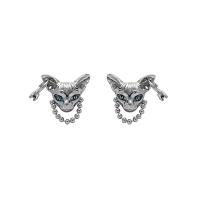 Zinc Alloy Stud Earring, silver color plated, fashion jewelry & micro pave cubic zirconia & for woman 