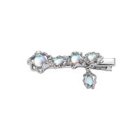 Alligator Hair Clip, Zinc Alloy, with Sea Opal, silver color plated, fashion jewelry & for woman 