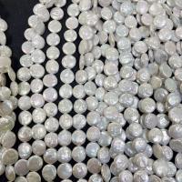 Button Cultured Freshwater Pearl Beads, Baroque, DIY, white, 14mm Approx 15 Inch 