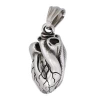 pendentifs de cœur en inox , Acier inoxydable 316, coeur, poli, bijoux de mode & DIY & noircir, couleur originale Environ 5mm, Vendu par PC