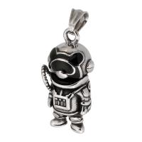 Enamel Stainless Steel Pendant, 316 Stainless Steel, Astronaut, polished, fashion jewelry & DIY & blacken, original color Approx 5mm 