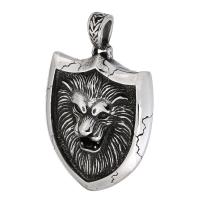 Stainless Steel Animal Pendants, 316 Stainless Steel, Lion, polished, fashion jewelry & DIY & blacken, two different colored Approx 5mm 