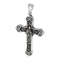Stainless Steel Cross Pendants, 316 Stainless Steel, polished, fashion jewelry & DIY & blacken, two different colored Approx 5mm 