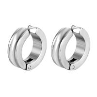 Titanium Steel Earrings, polished, fashion jewelry & Unisex 12mm 
