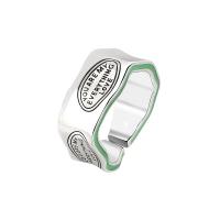 Палец кольцо-латунь, Латунь, плакирован серебром, Регулируемый & Женский & эмаль, серебряный, 10mm, размер:8, продается PC