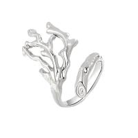 Brass Finger Ring, platinum color plated, Adjustable & for woman, platinum color, 29.6mm, US Ring 