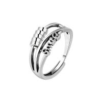 Палец кольцо-латунь, Латунь, плакирован серебром, Винтаж & Регулируемый & Женский, серебряный, 7mm, размер:8.5, продается PC