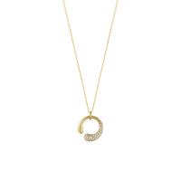 Латунное Ожерелье Горного Хрусталя, Латунь, Геометрический узор, плакирован золотом, Женский & со стразами, длина:Приблизительно 45 см, продается PC