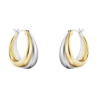 Brass Hoop Earring, Geometrical Pattern, plated, fashion jewelry & for woman, 26mm 