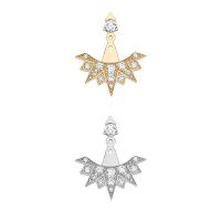 Rhinestone Brass Drop Earring, Geometrical Pattern, plated, for woman & with rhinestone 