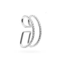 Rhinestone Brass Drop Earring, Geometrical Pattern, plated, for woman & with rhinestone & hollow 30mm 