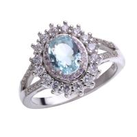 Crystal Brass Finger Ring, with Crystal, platinum plated & micro pave cubic zirconia & for woman, US Ring 