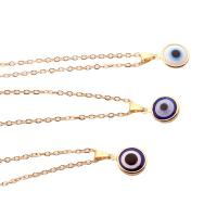 Evil Eye Jewelry Necklace, Zinc Alloy, with Glass, gold color plated, fashion jewelry & Unisex, Random Color, 10mm Approx 48 cm 