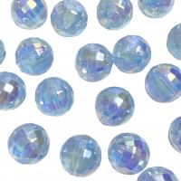 Plating Acrylic Beads, Round, UV plating, faceted Approx 2.5mm 