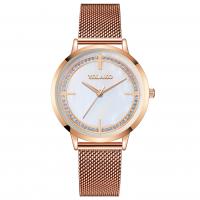 Women Wrist Watch, Zinc Alloy, with Shell & Glass, Chinese movement, rose gold color plated, waterproofless & for woman & with rhinestone 