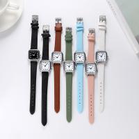 Women Wrist Watch, Zinc Alloy, with PU Leather & Glass, Chinese movement, plated, waterproofless & dyed & for woman 