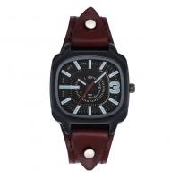 Unisex Wrist Watch, Zinc Alloy, with PU Leather & Glass, Chinese movement, plated, waterproofless 