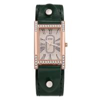 Bracelets de montre pour femmes, alliage de zinc, avec cuir PU & verre, mouvement chinoise, Placage, sans imperméable à l’eau & avec strass, plus de couleurs à choisir Vendu par PC