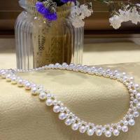Collier de perles d'eau douce naturelles, perle d'eau douce cultivée, bijoux de mode & pour femme, blanc Environ 39 cm, Vendu par PC
