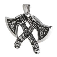 Stainless Steel Pendants, 316 Stainless Steel, Axe, polished, fashion jewelry & DIY & blacken, two different colored Approx 4.5mm 