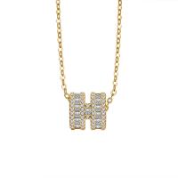 Cubic Zircon Micro Pave Brass Necklace, plated, micro pave cubic zirconia & for woman Approx 45-50 cm 