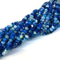 Natürliche Streifen Achat Perlen, poliert, DIY & verschiedene Größen vorhanden & facettierte, blau, Länge:ca. 38-40 cm, verkauft von Strang
