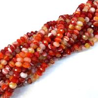 Natürliche Streifen Achat Perlen, poliert, DIY & verschiedene Größen vorhanden & facettierte, rot, Länge:ca. 38-40 cm, verkauft von Strang