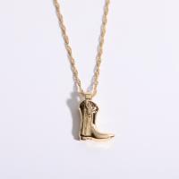 Brass Jewelry Necklace, with 5cm extender chain, Shoes, gold color plated, fashion jewelry & for woman, golden, 18mm cm 