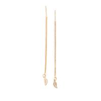 Brass Thread Through Earrings, plated, fashion jewelry & for woman 75mm 