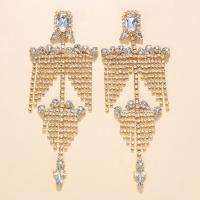 Fashion Fringe Earrings, Rhinestone, with Zinc Alloy, Sail Boat, plated, Bohemian style & for woman 