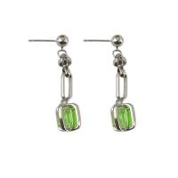 Glass Zinc Alloy Earring, with Glass, Geometrical Pattern, platinum color plated, fashion jewelry & for woman 