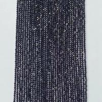 Einzelne Edelstein Perlen, Black+Spinel, rund, plattiert, verschiedene Größen vorhanden & facettierte, schwarz, Länge:ca. 14.96 ZollInch, verkauft von Strang