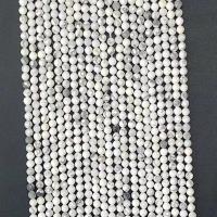 Single Gemstone Beads, Howlite, Round, natural & faceted, white Approx 14.96 Inch 