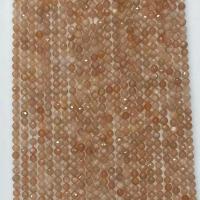 Natural Moonstone Beads, Round & faceted, orange Approx 14.96 Inch 