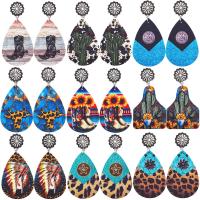 Fashion Create Jewelry Earring, PU Leather, with Zinc Alloy, fashion jewelry & for woman 