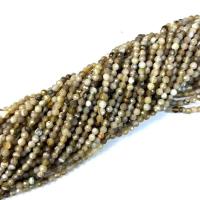 Natürliche Streifen Achat Perlen, rund, poliert, DIY & verschiedene Größen vorhanden & facettierte, gemischte Farben, Länge:ca. 38-40 cm, verkauft von Strang