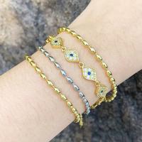 Evil Eye Jewelry Bracelet, Brass, plated & micro pave cubic zirconia & for woman Approx 20 cm 