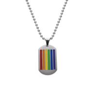 Stainless Steel Jewelry Necklace, 304 Stainless Steel & for man & enamel Approx 17.72 Inch 