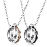 Stainless Steel Jewelry Necklace, 316L Stainless Steel, fashion jewelry & Unisex & with rhinestone Approx 23.62 Inch 