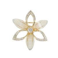 Cubic Zirconia Brooch, Brass, fashion jewelry & micro pave cubic zirconia & for woman 