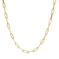 Halskette, 304 Edelstahl, mit Verlängerungskettchen von 1.97inch, Vakuum-Ionen-Beschichtung, Modeschmuck & für Frau, goldfarben, 4.5mm, Länge:ca. 15.75 ZollInch, verkauft von PC