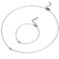 304 Stainless Steel Bracelet and Necklace, Vacuum Plating, 2 pieces & for woman 45cm,17cm 