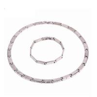 Нержавеющая сталь 304 Ожерелье и Браслет, вакуумное покрытие, 2 шт. & Мужский, Много цветов для выбора, 48cm,20cm, продается PC