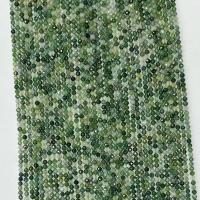 Perles en pierre d'agate mousse naturelle, Rond, poli, normes différentes pour le choix & facettes, vert Environ 14.96 pouce, Vendu par brin