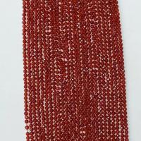 Бусины из натурального Красного Агата, красный агат, Круглая, полированный, разный размер для выбора & граненый, красный, длина:Приблизительно 14.96 дюймовый, продается Strand